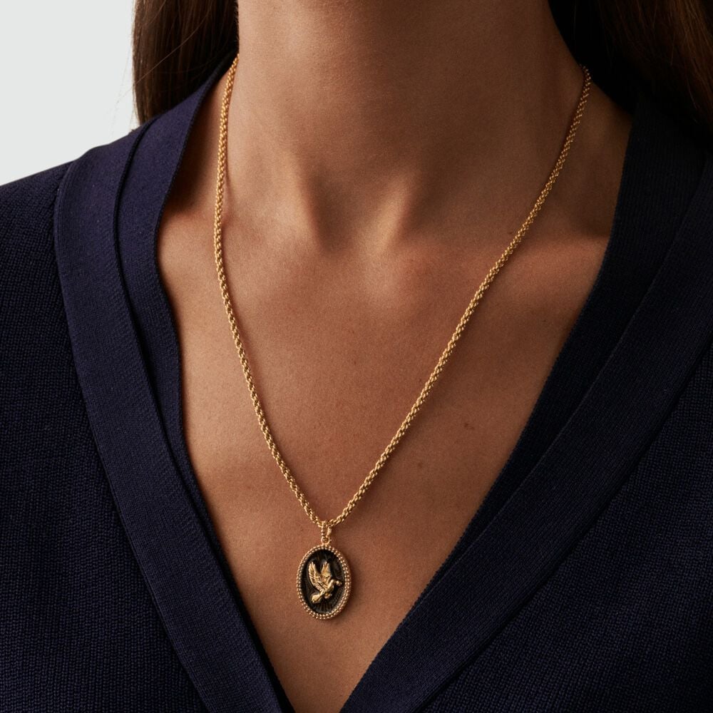 Colgante POMBO - Negro / Oro - Sin piedra  | Agatha