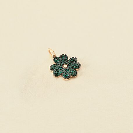 Colgante TRÉBOL - Verde / Dorado - Joyas  | Agatha