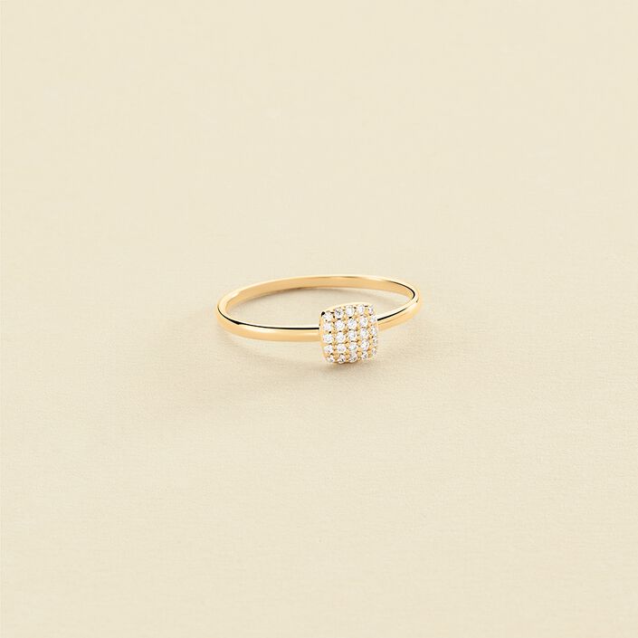 Anillo fino GLORIA - Cristal / Dorado - Anillos  | Agatha