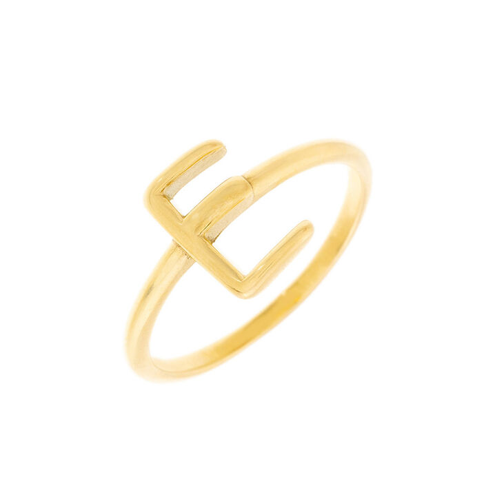 Anillo fino LETTRE E - Dorado - Anillos  | Agatha