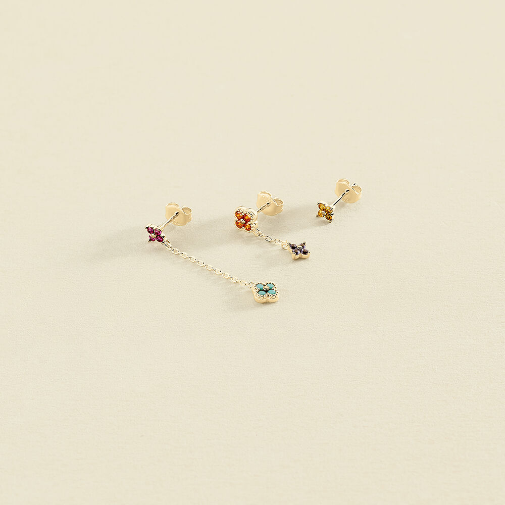 Piercing mini MIX& MATCH - Multicolor / Oro
