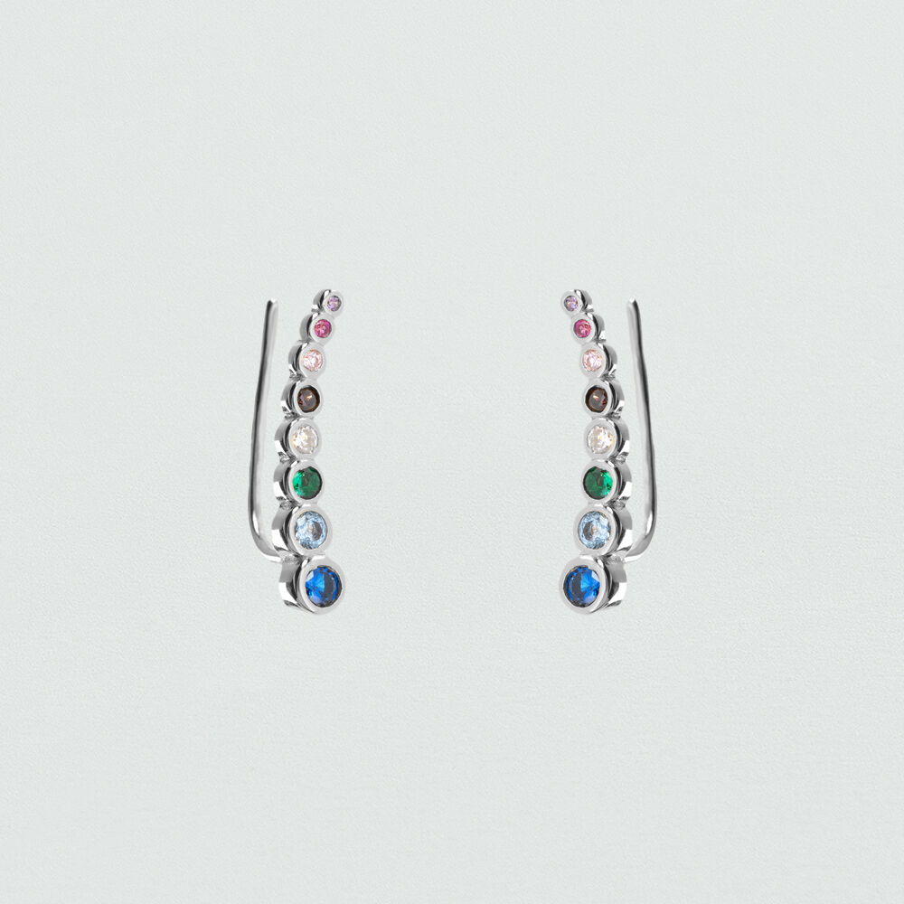 Pendientes cortos COLORES - Multicolor / Plata - Pendientes cortos  | Agatha