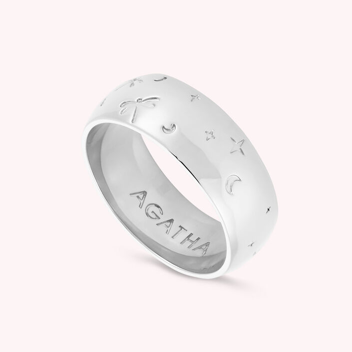 Anillo ancho FLY - Plateado - Anillos  | Agatha