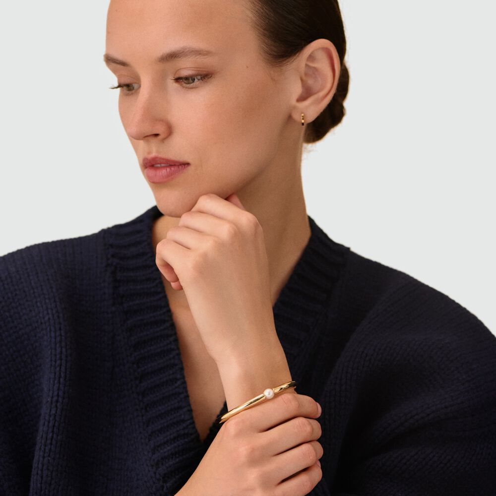 Pulsera rígida MARGAUX - Perla / Oro - Pulsera rígida  | Agatha