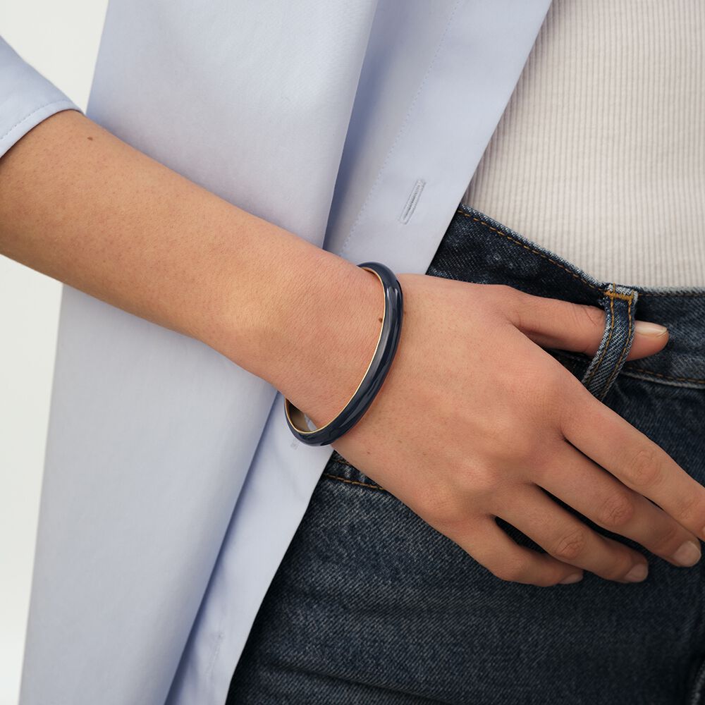 Pulsera rígida LEO - Azul / Oro - Pulsera rígida  | Agatha