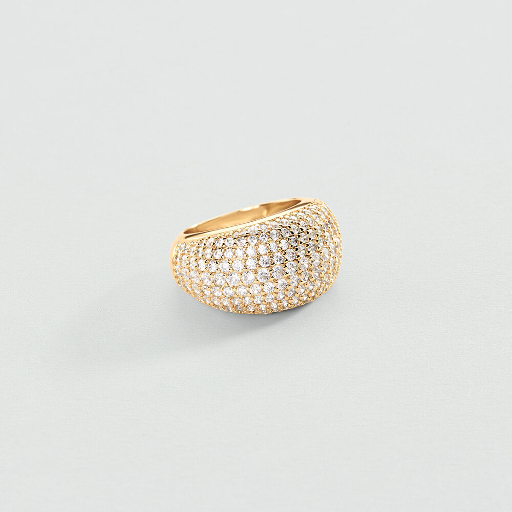 Anillo ancho ROYAL - Cristal / Dorado - Anillo ancho  | Agatha