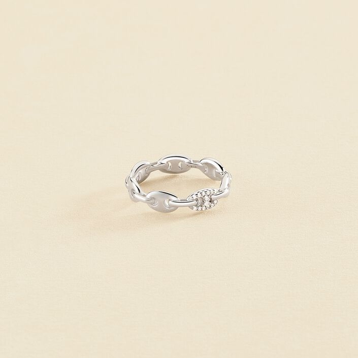 Anillo fino ETREINTE - Cristal / Plateado - Anillos  | Agatha