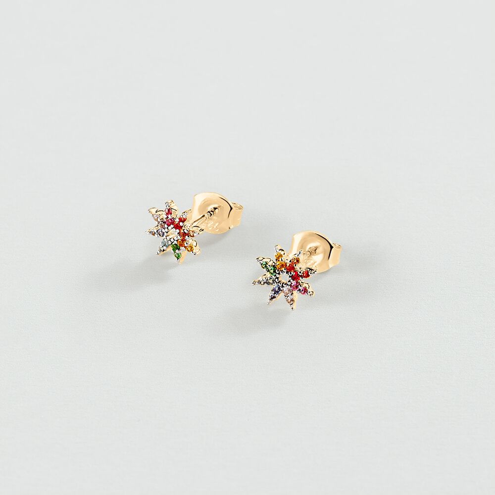 Pendientes cortos SPACE AGE - Multicolor / Oro - Pendientes cortos  | Agatha
