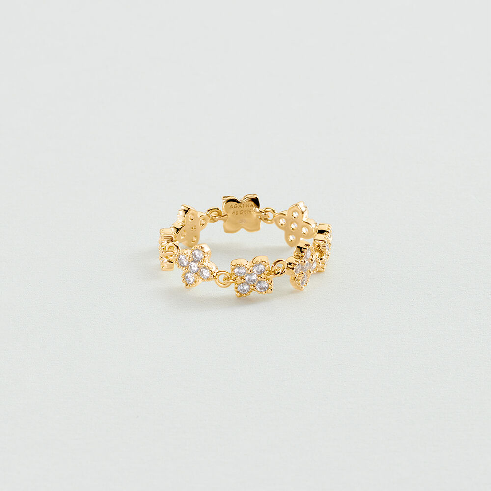 Anillo ancho BELOVED - Cristal / Dorado - Anillo ancho  | Agatha