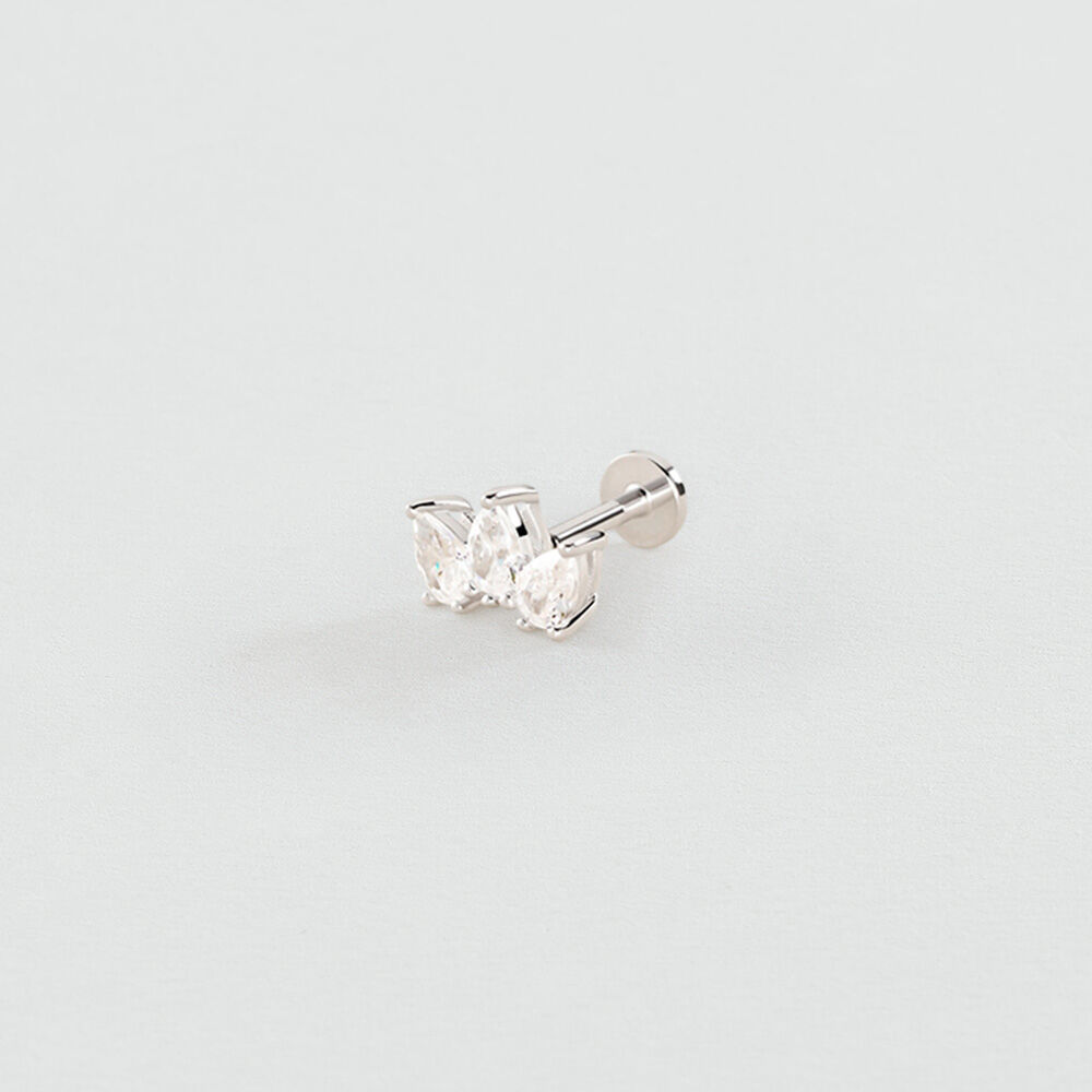 Piercing mini MIX & MATCH - Cristal / Plateado - Tragus&H&eacute;lix  | Agatha