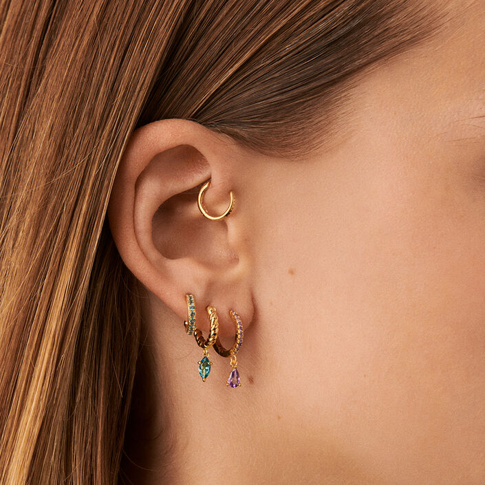 Piercing criolla PAVA - Turquesa / Oro - Piercings  | Agatha