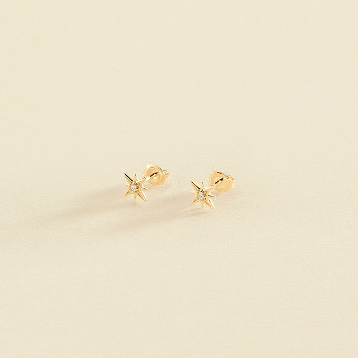 Pendientes cortos OURSE - Cristal / Dorado - Pendientes  | Agatha