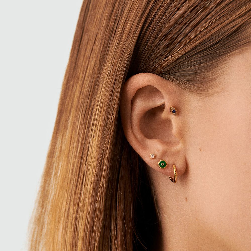 Pendiente corto individual OJO TURCO MIX & MATCH - Verde / Dorado - Pendientes  | Agatha