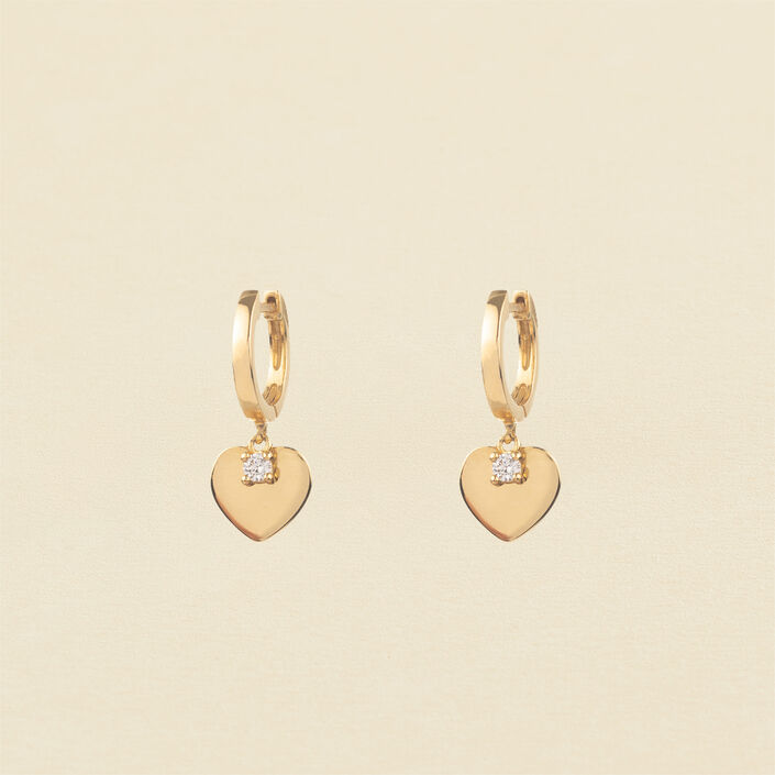 Criollas CORAZON - Cristal / Dorado - Pendientes  | Agatha