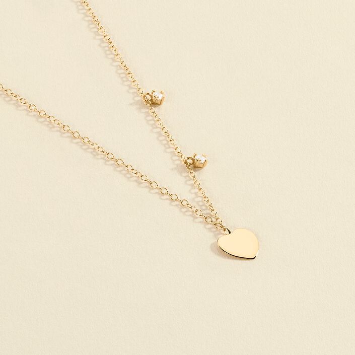 Collar corto CORAZON - Cristal / Dorado - Collares  | Agatha