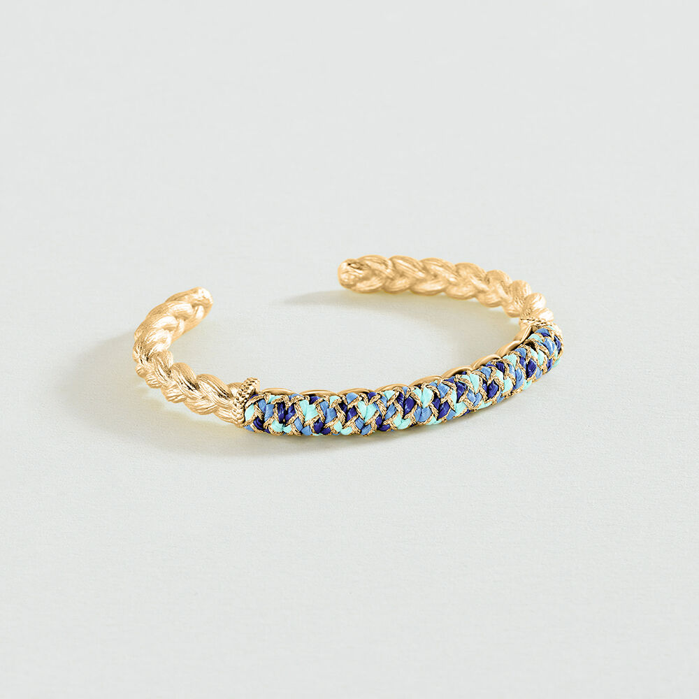 Pulsera rígida RAFIA - Azul / Oro - Pulsera rígida  | Agatha
