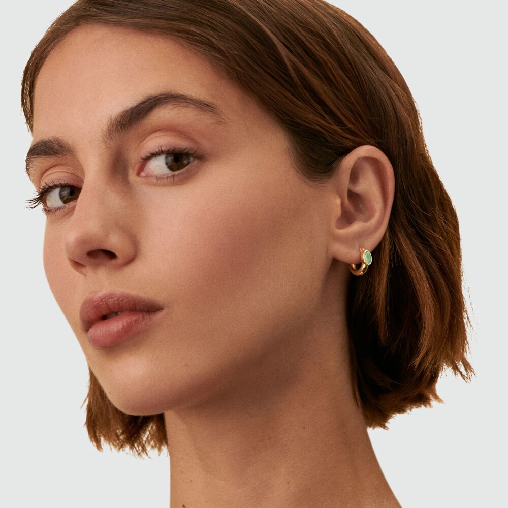 Piercing criolla LEIA - Verde / Dorado - Piercings  | Agatha