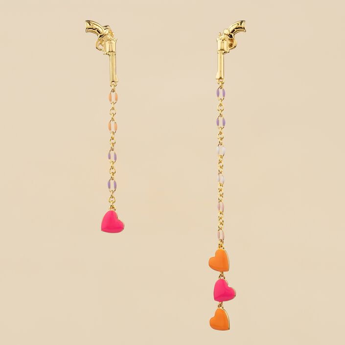 Pendientes largos RODEO - Multicolor / Oro - Pendientes  | Agatha