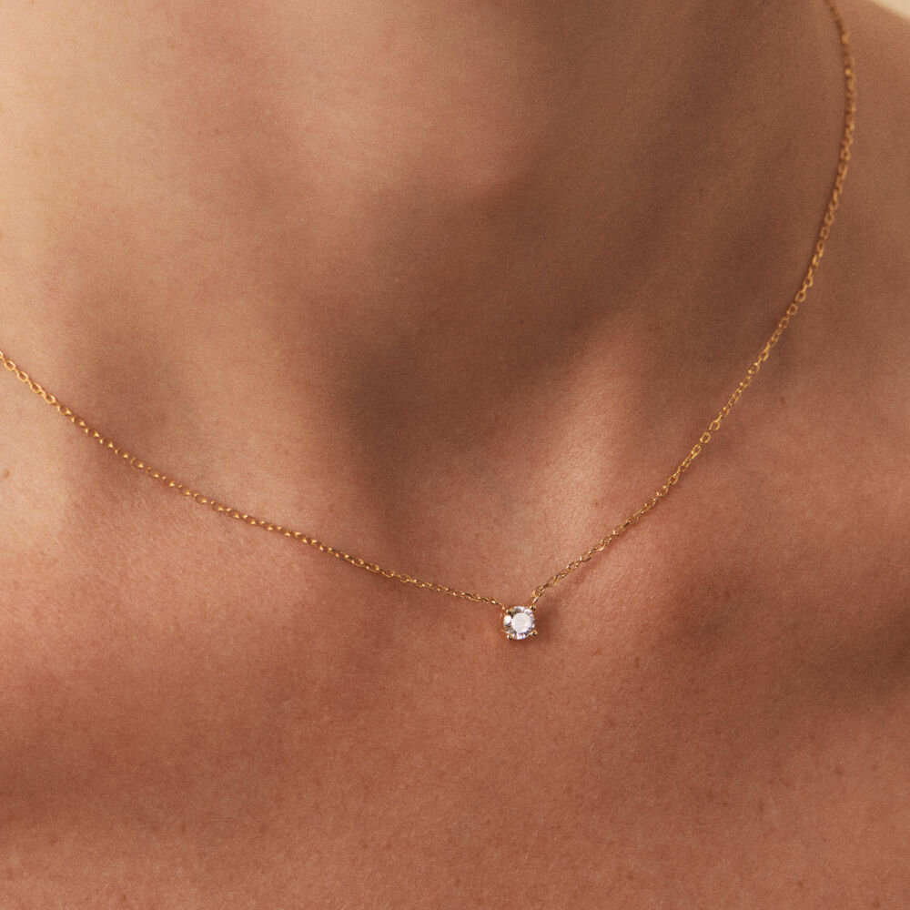 Collar corto SOLITARI - Cristal / Dorado - Collar corto  | Agatha