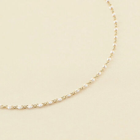 Collar corto SMARTY - Blanco / Oro - Collares  | Agatha