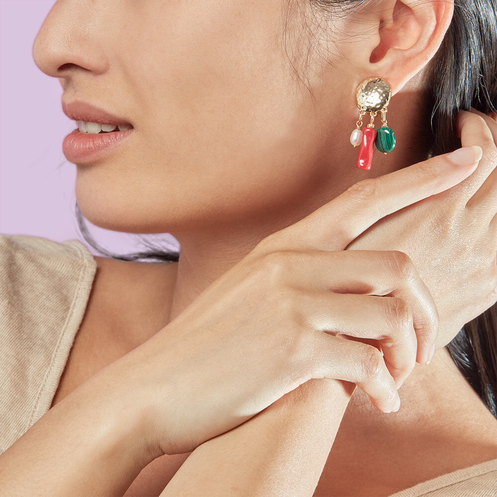 Pendientes de clip DEESSE - Multicolor / Oro - Pendientes de clip  | Agatha