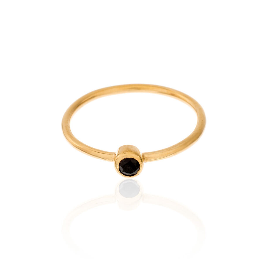 Anillo fino PETIT - Negro / Oro - Anillos  | Agatha