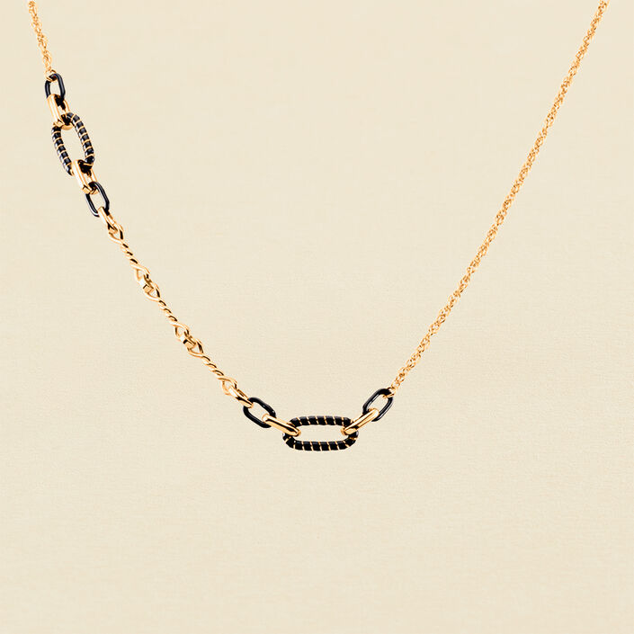 Collar midi SESHA - Negro / Oro - Collares  | Agatha
