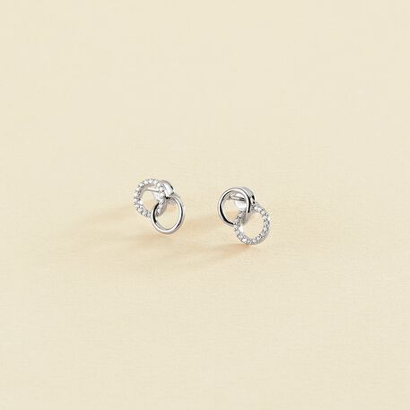 Pendientes cortos RONDOU - Cristal / Plateado - Pendientes  | Agatha
