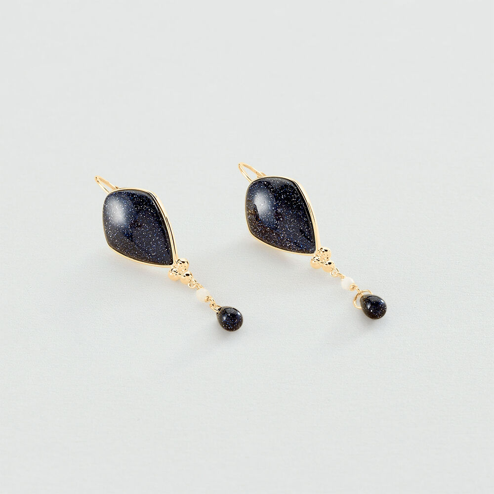 Pendientes largos CREPUSCULE - Azul / Oro - Pendientes largos  | Agatha