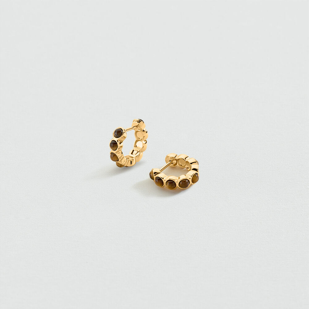 Criollas PIEDRA BATIGNOLLES - Marr&oacute;n / Dorado - Pendientes  | Agatha
