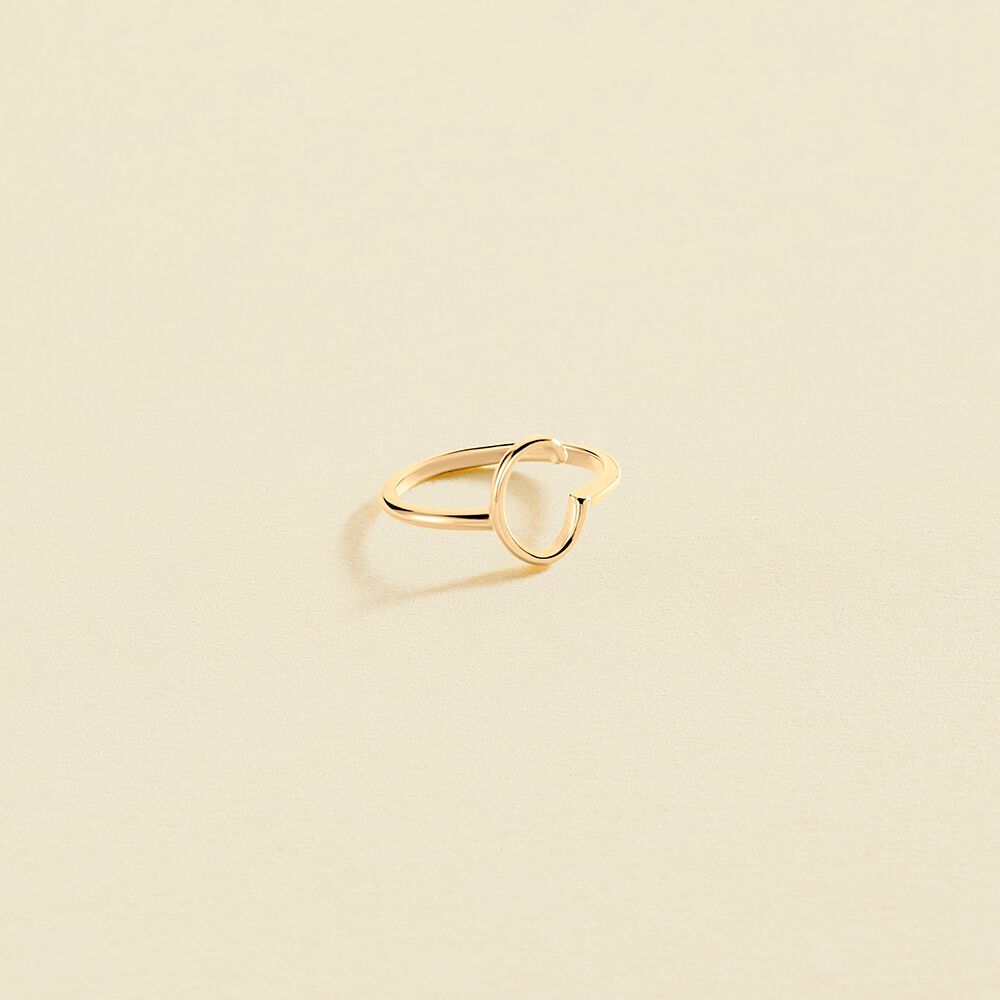 Anillo fino LETTRE C - Dorado - Anillos  | Agatha