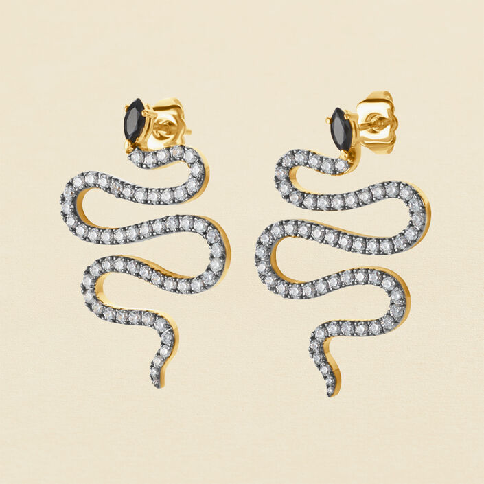 Pendientes largos SNAKY - Cristal / Gris - Pendientes  | Agatha