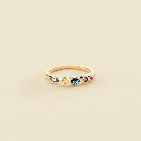 Anillo fino SIMETRIA - Multicolor / Oro - Anillos  | Agatha