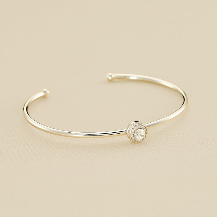 Pulsera rígida IMPERIAL - Cristal / Plateado - Pulseras  | Agatha