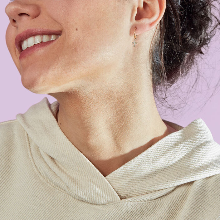 Piercing criolla CRIOCRUZ - Cristal / Dorado - Piercings  | Agatha