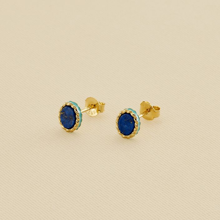 Pendientes cortos ATMA - Lapis/ azul - Pendientes  | Agatha