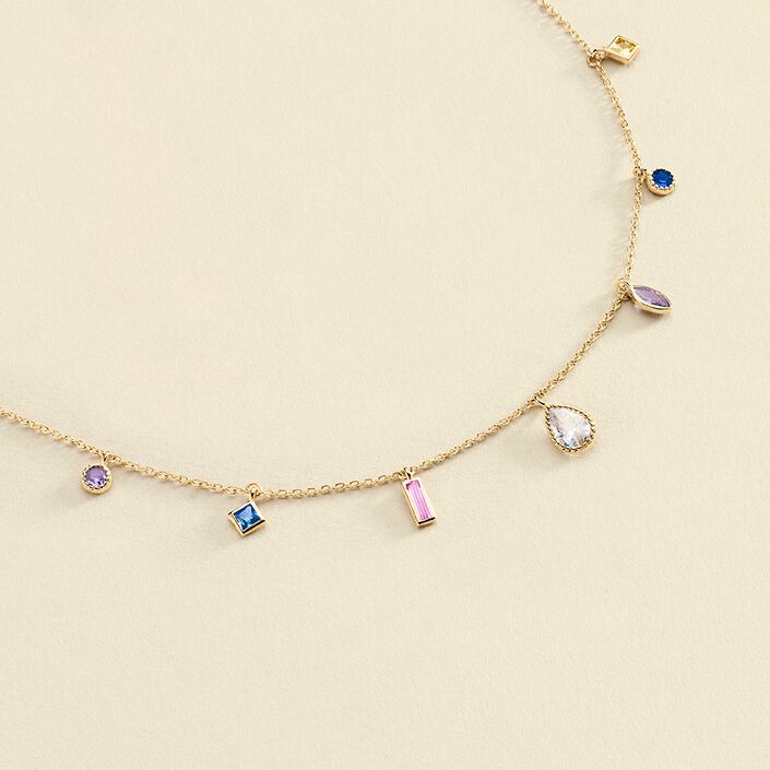 Collar corto RAINBOW - Multicolor / Oro - Collares  | Agatha