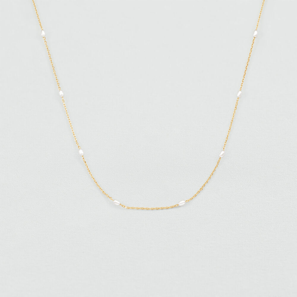 Collar corto JASMIN - Dorado / Blanco - Collar corto  | Agatha