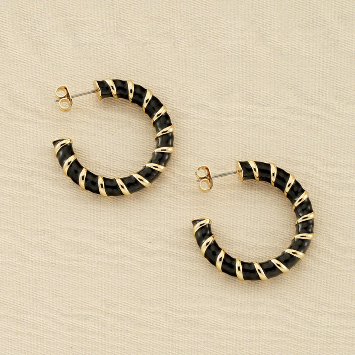 Criollas SESHA - Negro / Oro - Pendientes  | Agatha