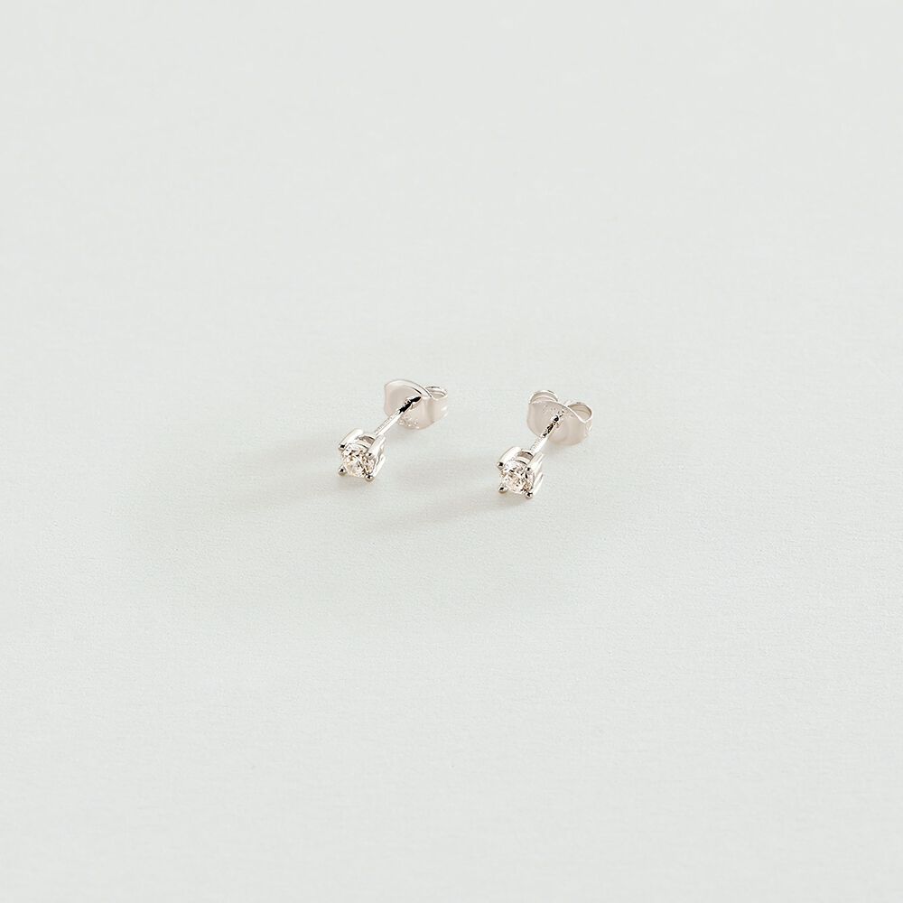 Pendientes cortos SOL - Cristal / Plateado - Pendientes cortos  | Agatha