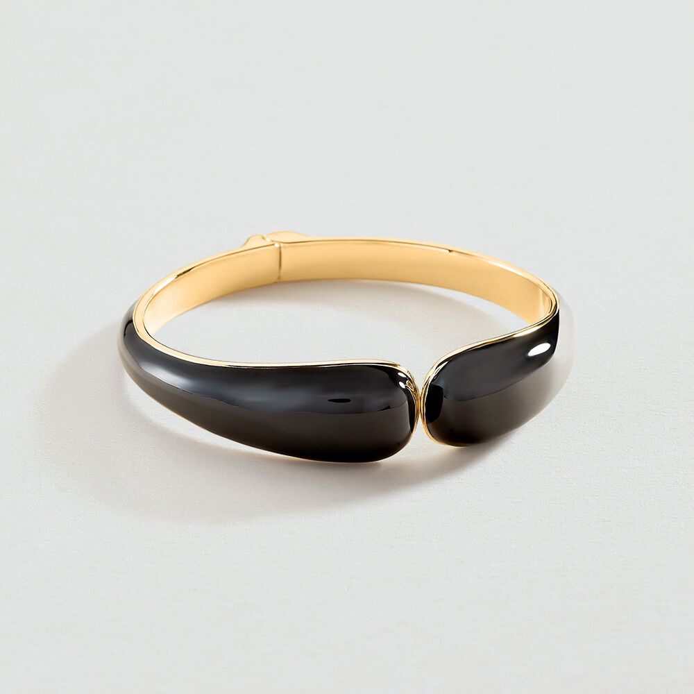 Pulsera esclava N-13 - Negro / Oro - Sin piedra  | Agatha