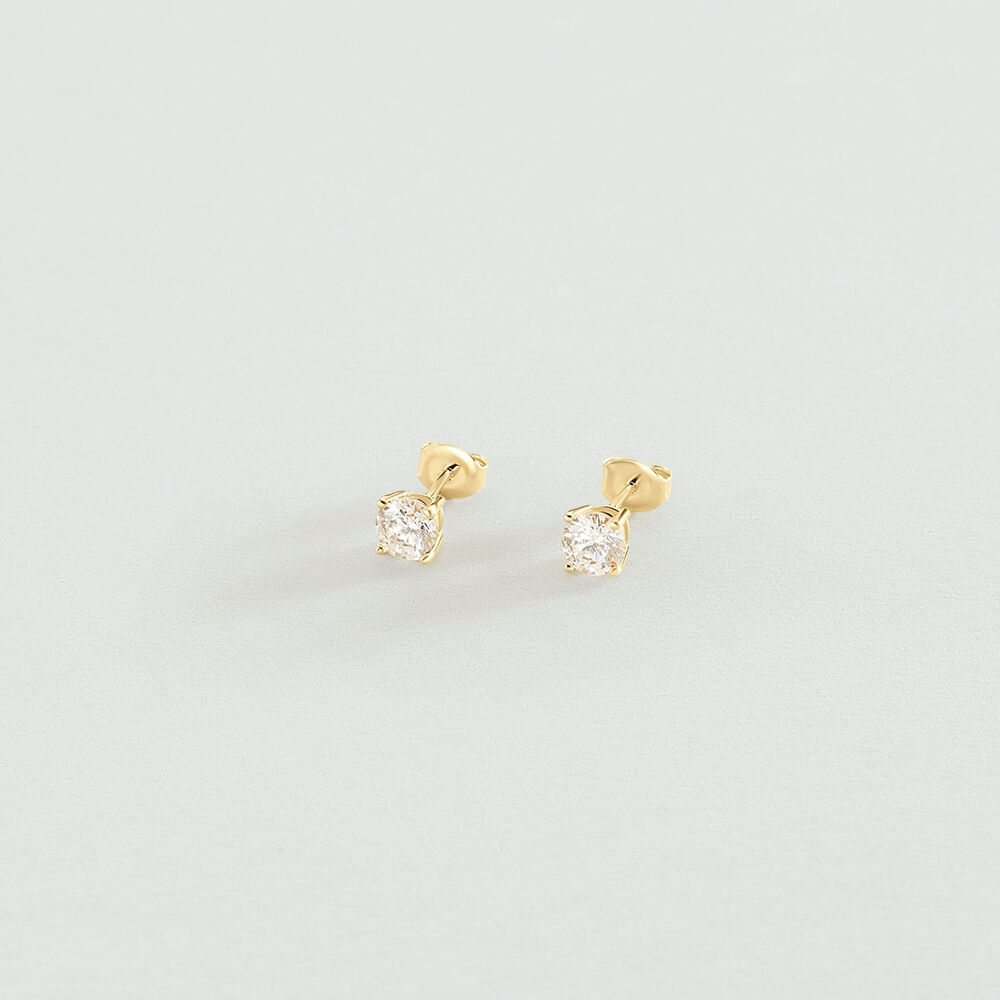 Pendientes cortos SOL - Cristal / Dorado - Pendientes cortos  | Agatha