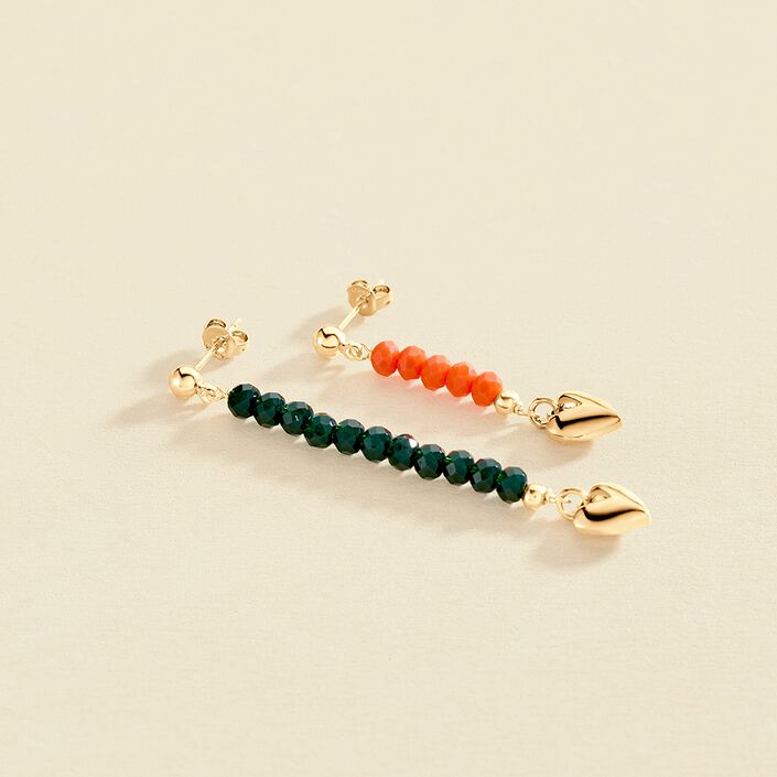 Pendientes largos GAYNOR - Verde/ naranja - Pendientes  | Agatha