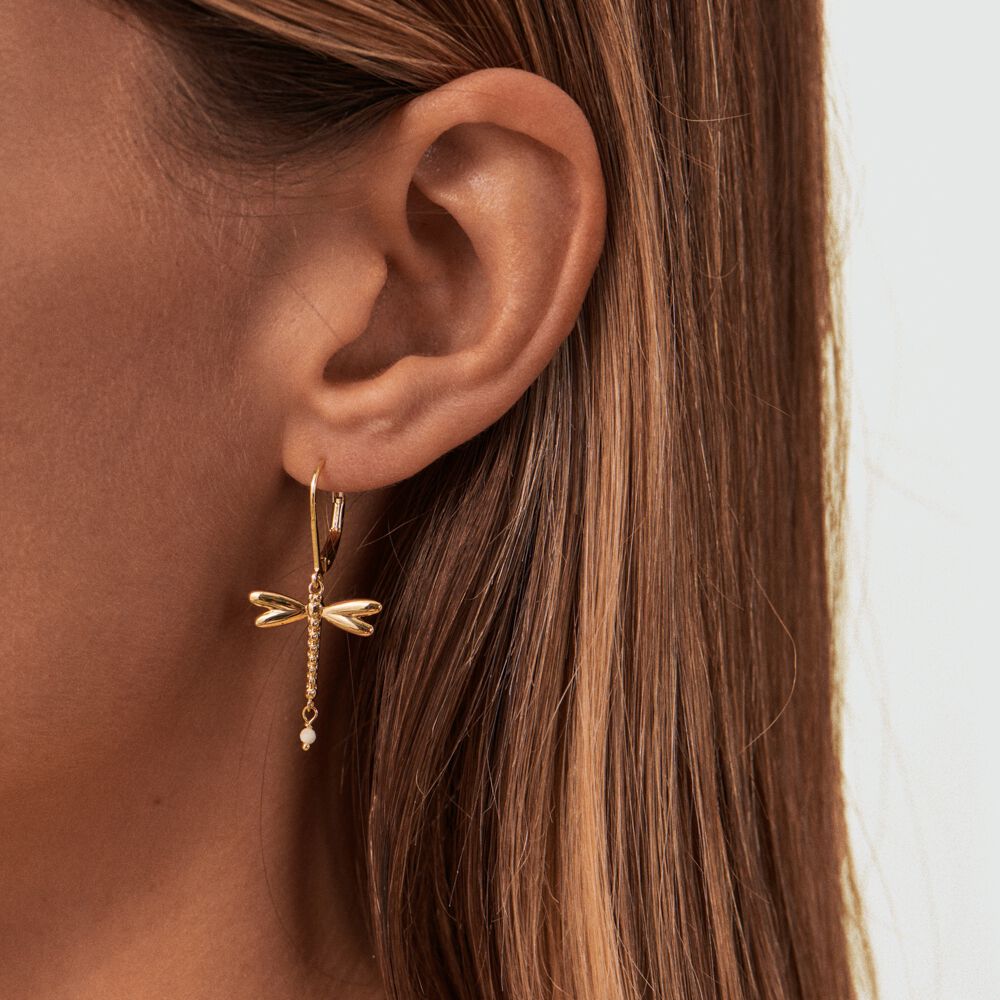 Pendientes largos DRAGONFLY - Dorado - Pendientes de fantasía  | Agatha