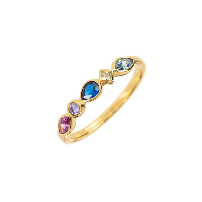 Anillo fino SIMETRIA - Multicolor / Oro - Anillos  | Agatha