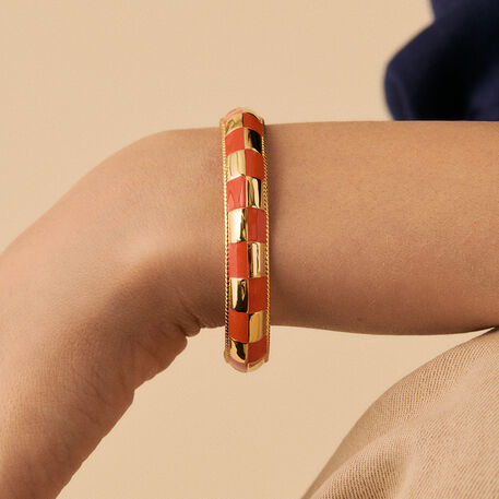 Pulsera rígida BRIGITTE - Naranja / Oro - Pulseras  | Agatha