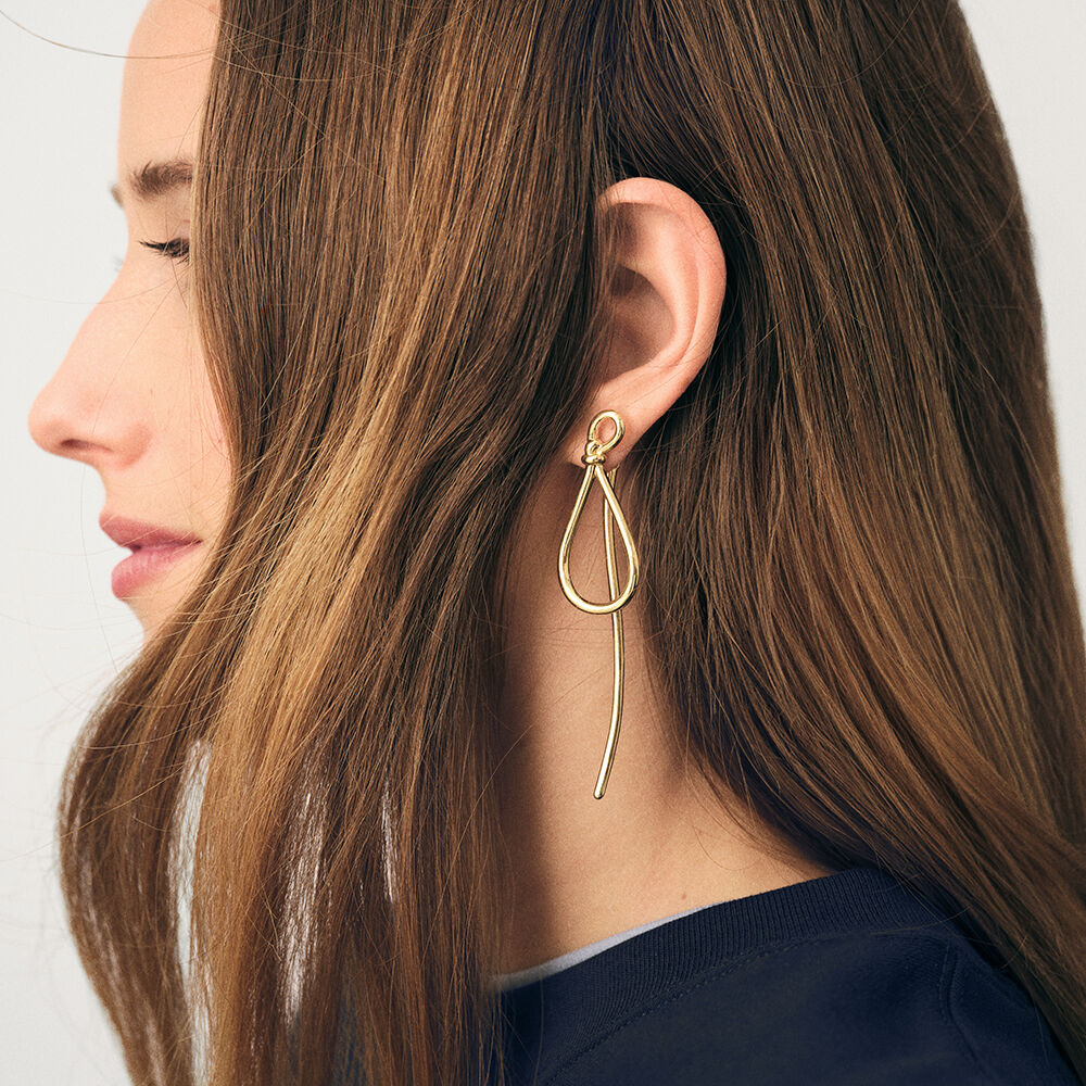 Pendientes largos MAUDE - Dorado - Pendientes de fantas&iacute;a  | Agatha