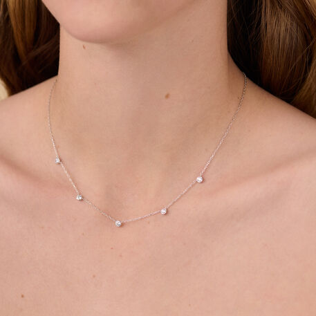 Collar corto NEC5BRILLANT - Cristal / Plateado - Collares  | Agatha