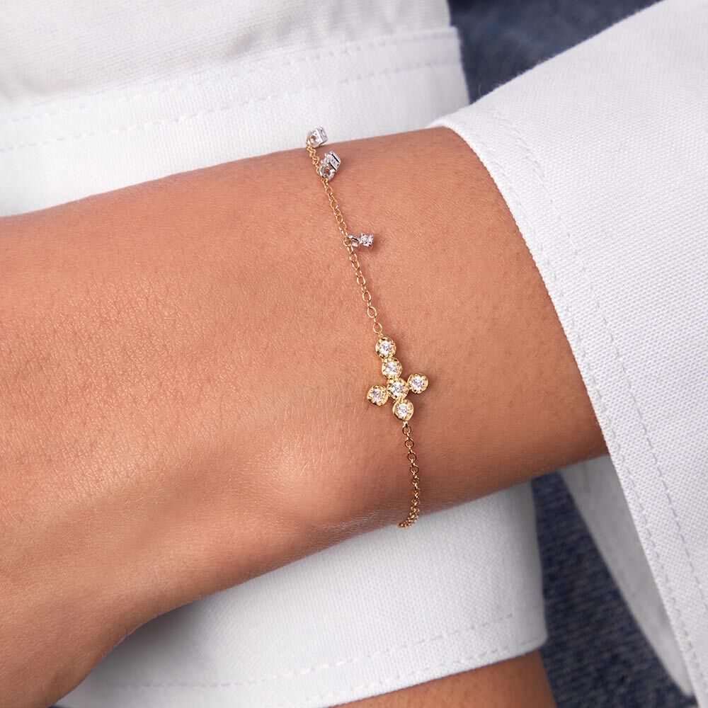 Pulsera de cadena EVA - Cristal / Dorado - Pulsera de cadena  | Agatha