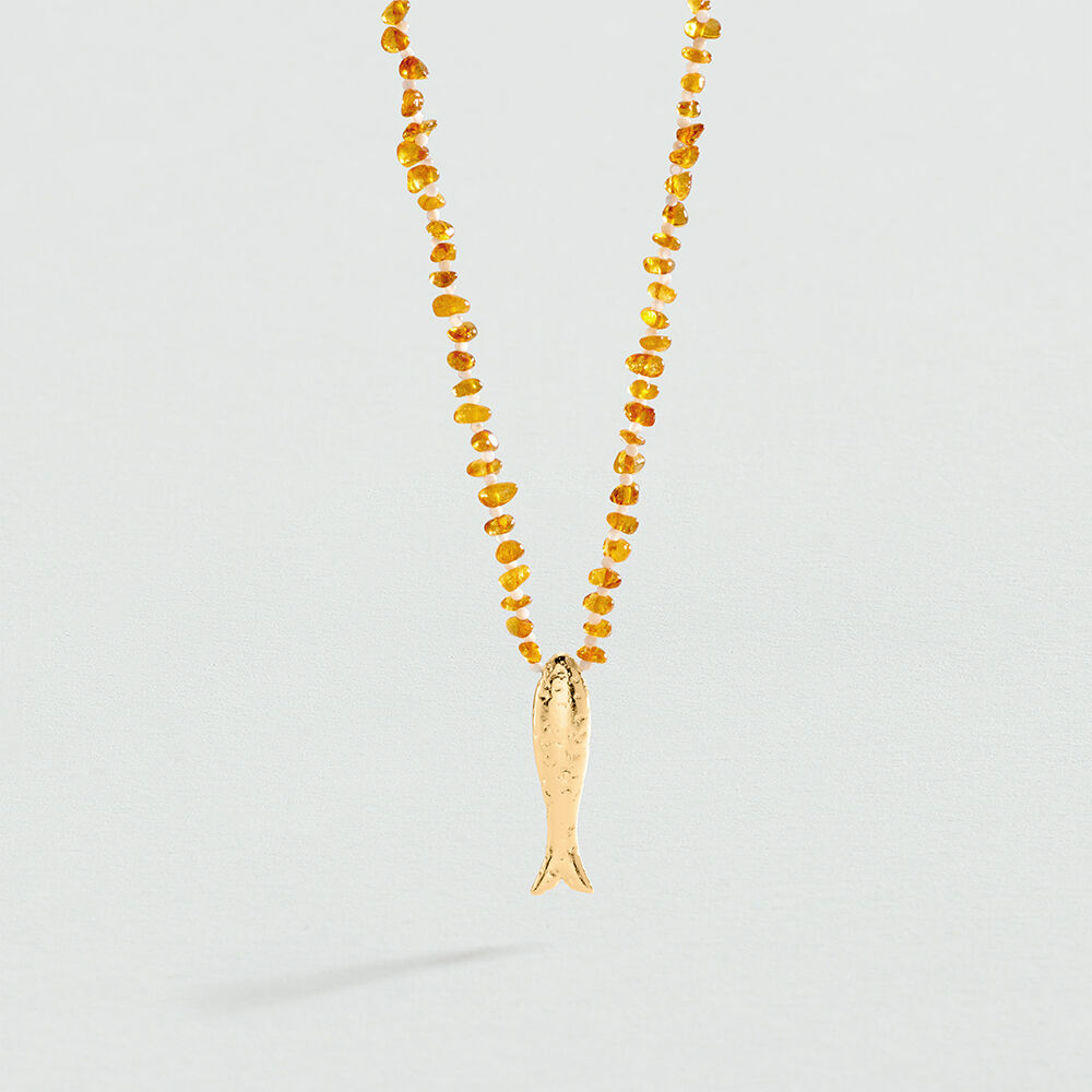 Collar midi CALMA - Marr&oacute;n / Dorado - Collares  | Agatha